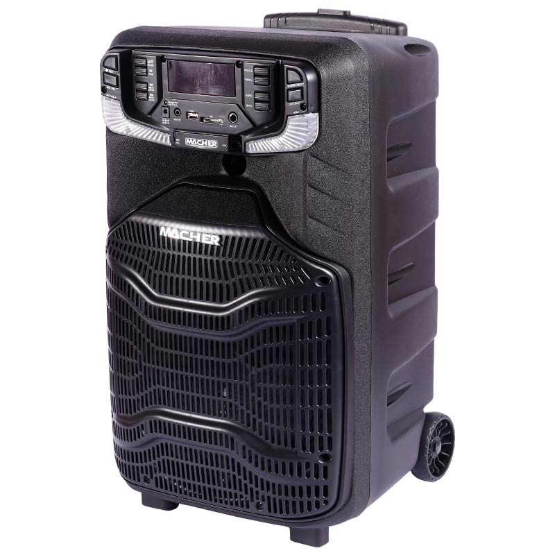 اسپیکر چمدانی بلوتوثی رم و فلش خور Macher MR-1100 + میکروفون و ریموت کنترل