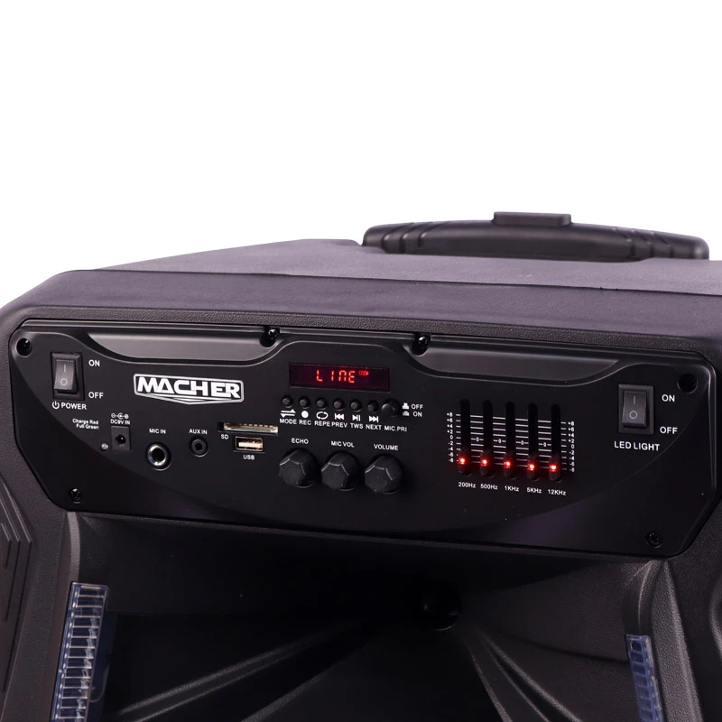اسپیکر چمدانی بلوتوثی رم و فلش خور Macher MR-1200 + ریموت کنترل