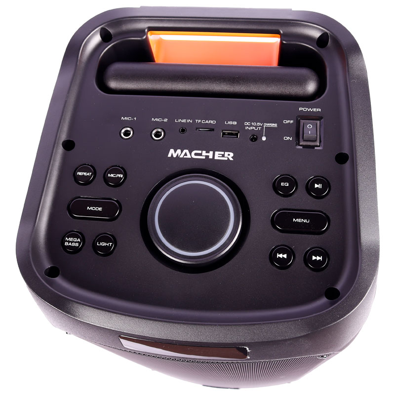 اسپیکر چمدانی بلوتوثی رم و فلش خور Macher MR-1600 + میکروفون و ریموت کنترل