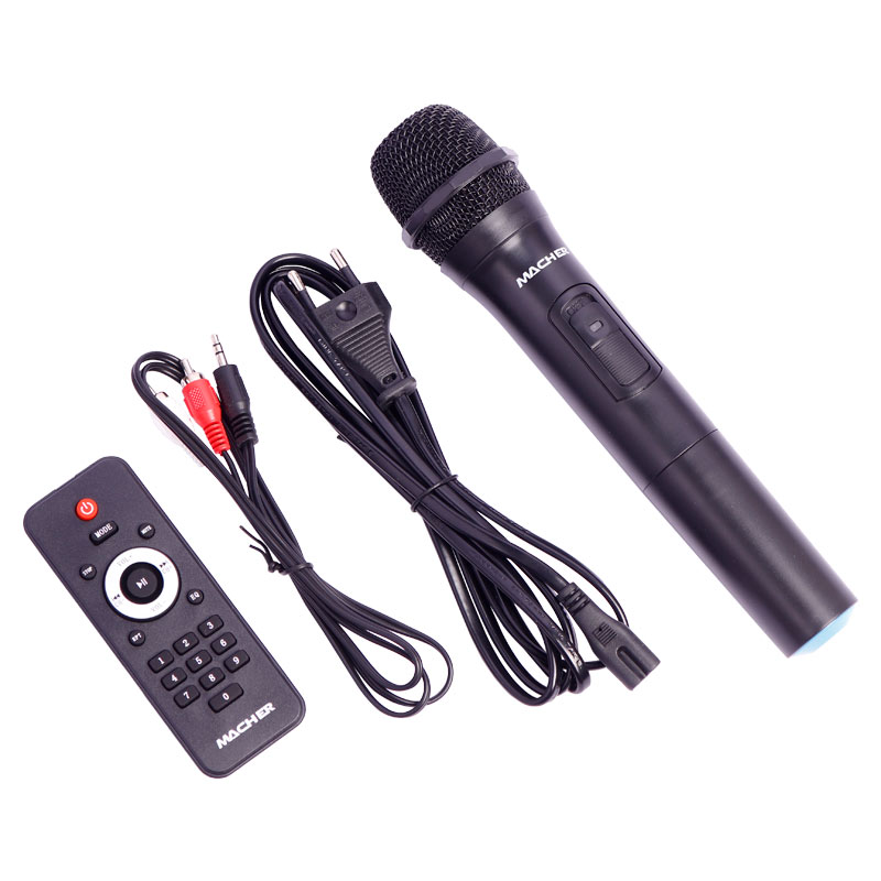 اسپیکر چمدانی بلوتوثی رم و فلش خور Macher MR-1700 + میکروفون و ریموت کنترل