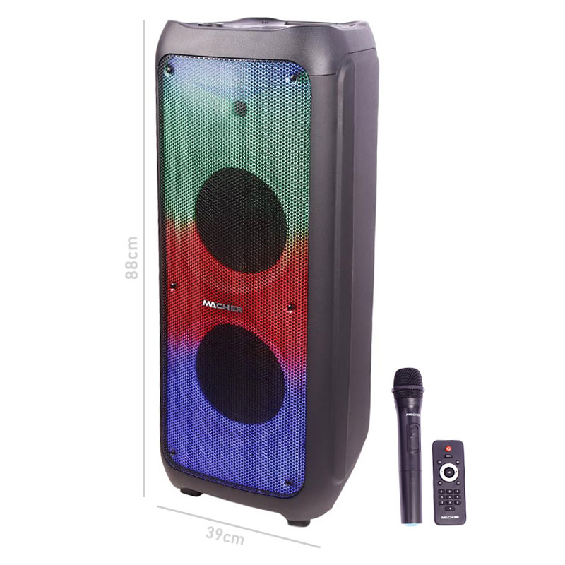 اسپیکر چمدانی بلوتوثی رم و فلش خور Macher MR-1700 + میکروفون و ریموت کنترل