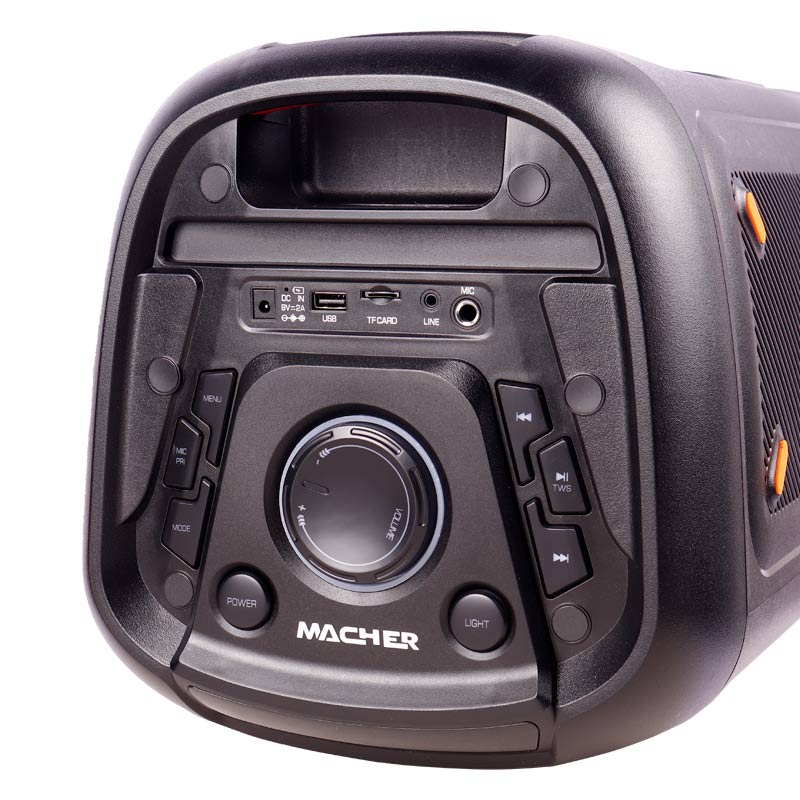 اسپیکر چمدانی بلوتوثی رم و فلش خور Macher MR-1900 + میکروفون و ریموت کنترل