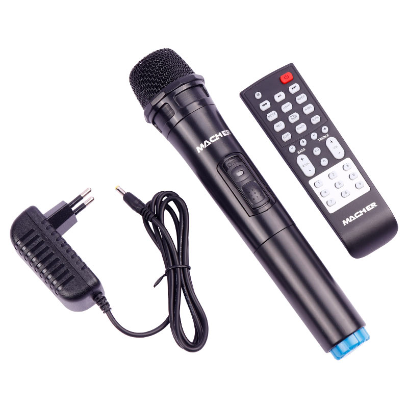 اسپیکر چمدانی بلوتوثی رم و فلش خور Macher MR-2000 + میکروفون و ریموت کنترل