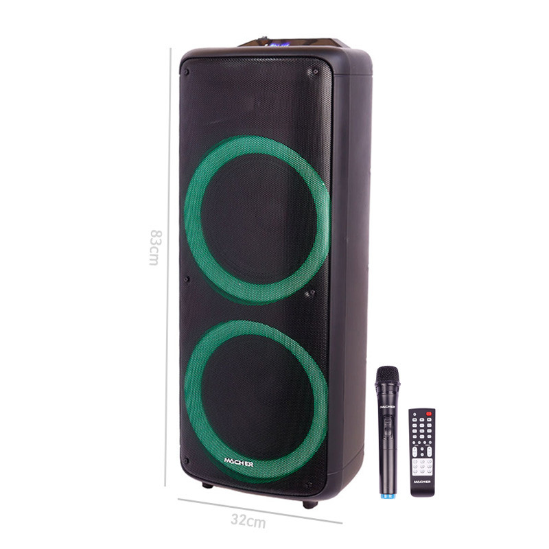 اسپیکر چمدانی بلوتوثی رم و فلش خور Macher MR-2300 + میکروفون و ریموت کنترل