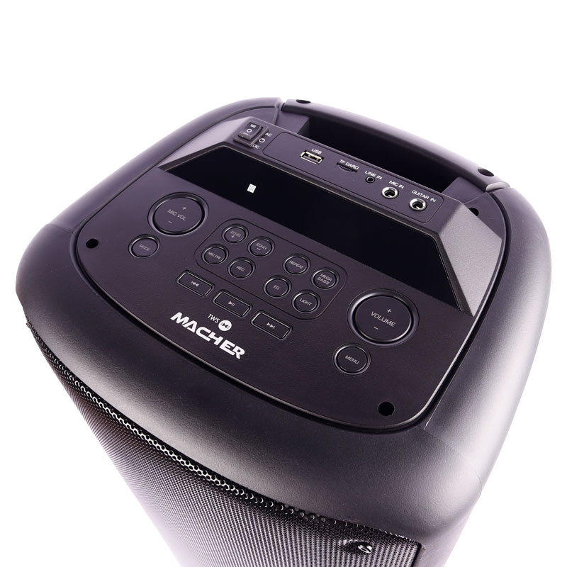 اسپیکر چمدانی بلوتوثی رم و فلش خور Macher MR-2300 + میکروفون و ریموت کنترل