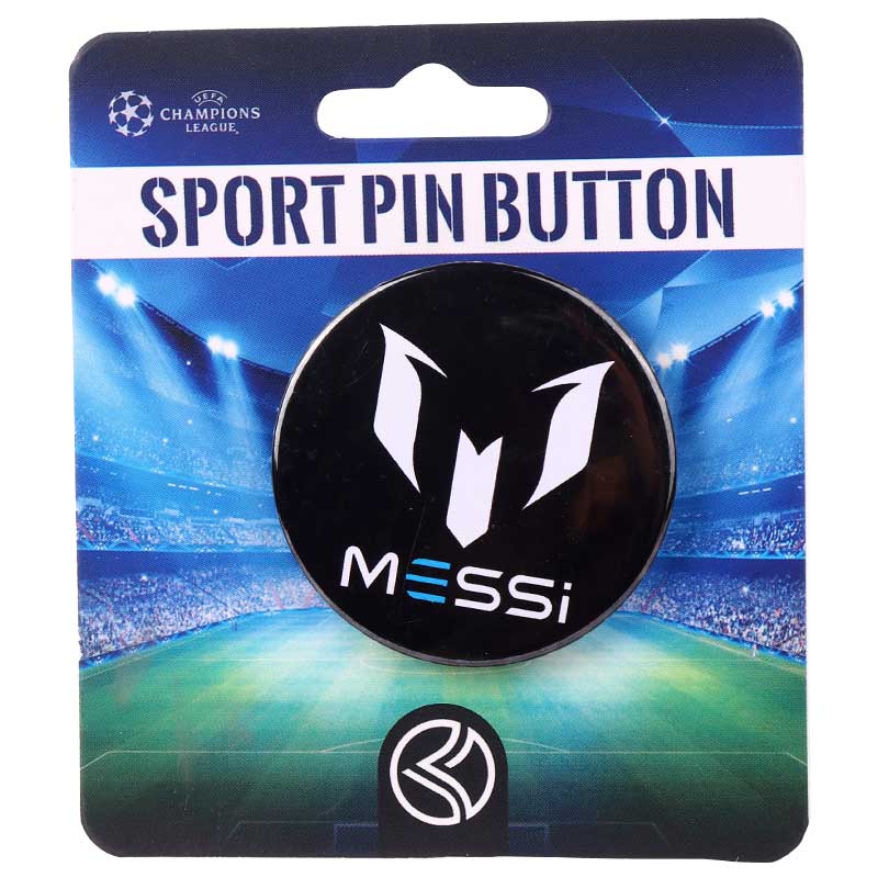 پیکسل سنجاقی لوگو Messi زمینه مشکی