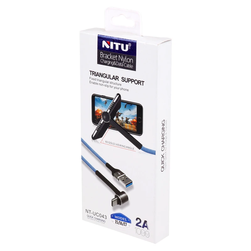 کابل لایتنینگ فست شارژ 2 آمپر نیتو NT-UC043 یکسر L طول 1 متر