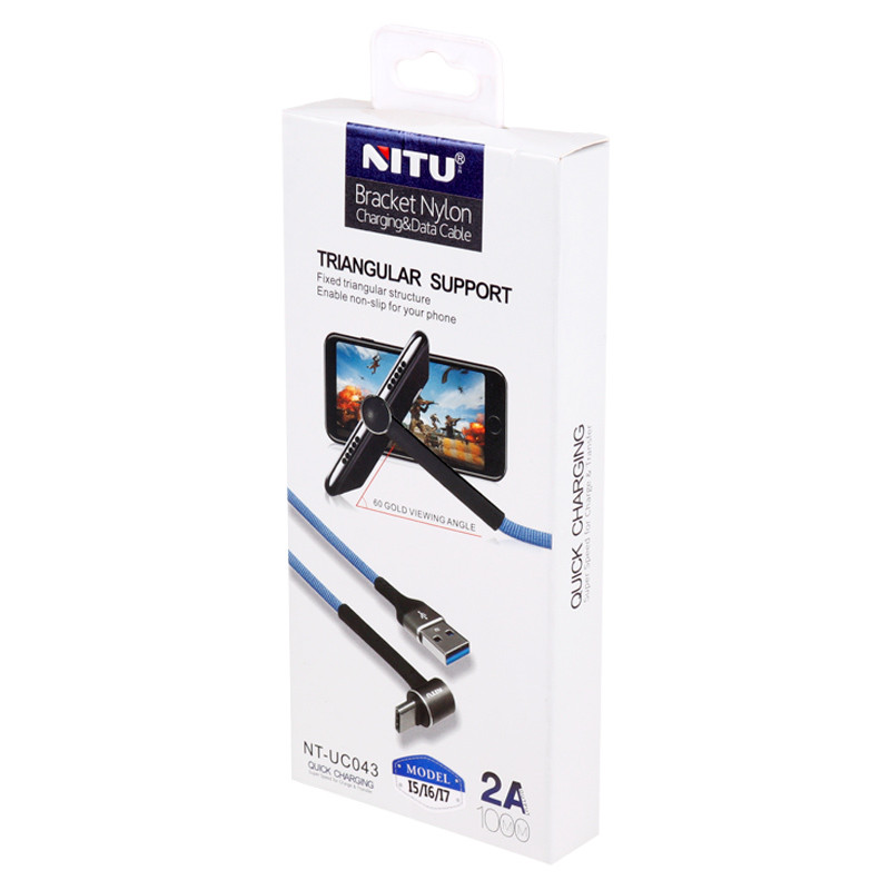 کابل آیفونی فست شارژ Nitu NT-UC043 2A 1m یکسر L