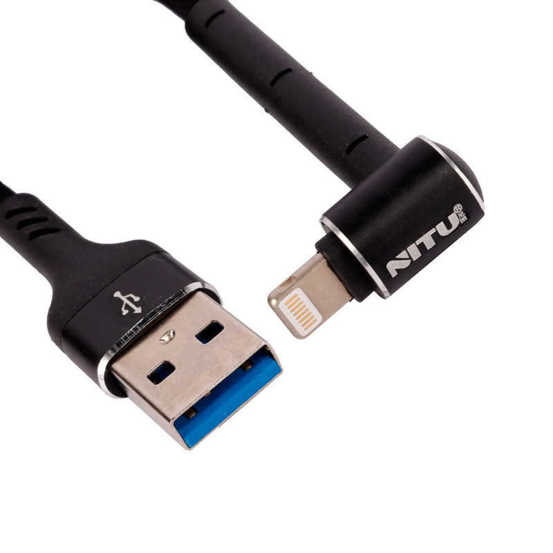 کابل آیفونی فست شارژ Nitu NT-UC043 2A 1m یکسر L