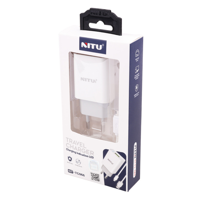 شارژر دیواری 12 وات نیتو NT-TC066 2.4A + کابل میکرو یو اس بی