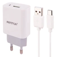 شارژر دیواری فست شارژ Nitu NT-TC066 2.4A 12W + کابل تایپ سی
