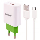 شارژر دیواری 18 وات نیتو NT-TC066F QC3.0 PD 3A + کابل تایپ سی