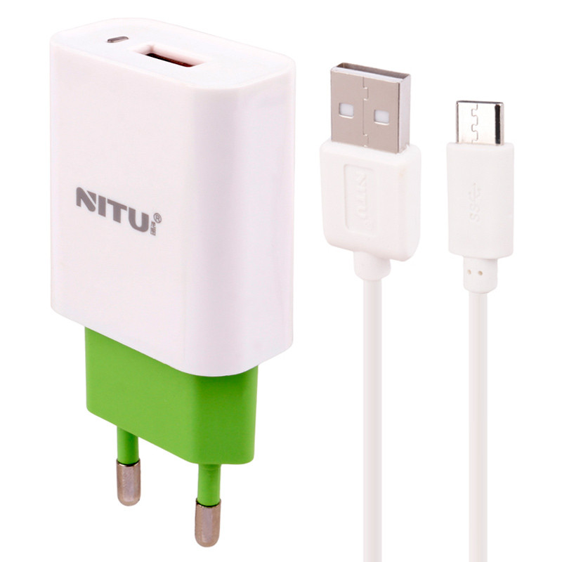 شارژر دیواری فست شارژ Nitu NT-TC066F QC3.0 PD 3A 18W + کابل تایپ سی