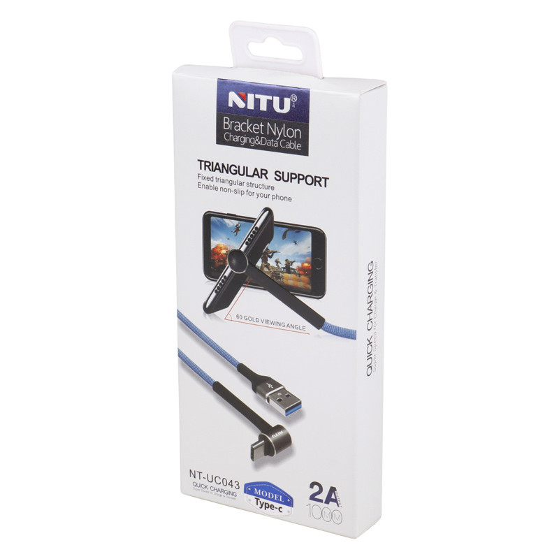 کابل تایپ سی فست شارژ Nitu NT-UC043 2A 1m یکسر L