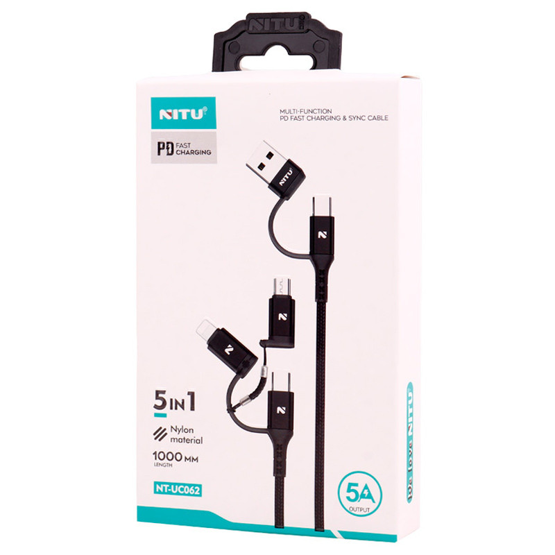 کابل تبدیل فست شارژ Nitu NT-UC062 5 In 1 5A PD 1m