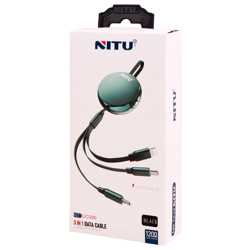 کابل سه سر فست شارژ نیتو NT-UC090 طول 1.2 متر