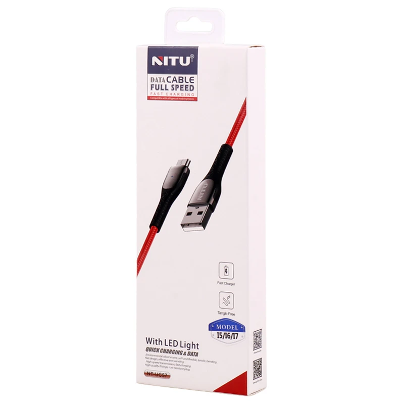 کابل لایتنینگ فست شارژ 2.4 آمپر نیتو NT-UC57 طول 1 متر
