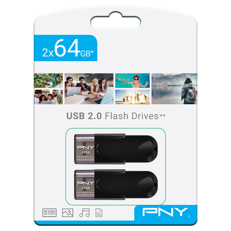فلش 64 گیگ پی ان وای PNY Attache 4 بسته 2 عددی