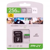 رم میکرو 256 گیگ پی ان وای PNY Elite A1 V10 U1 C10 100MB/s + خشاب
