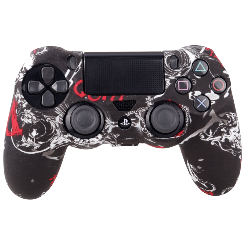 روکش دسته بازی PS4 طرح گل زمینه مشکی کد 2