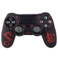 روکش دسته بازی PS4 طرح اژدها زمینه مشکی قرمز