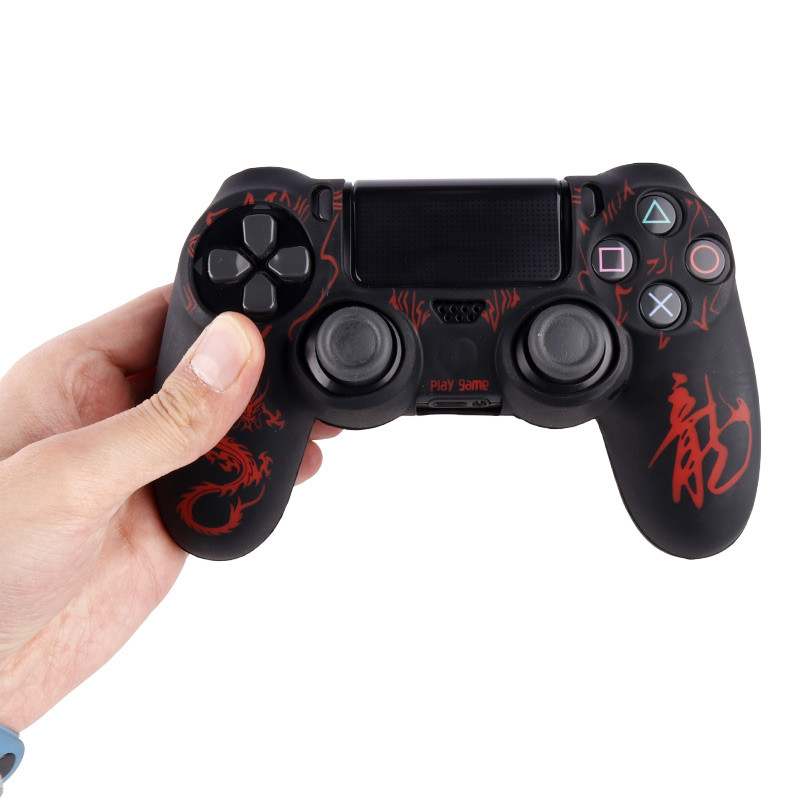 روکش دسته بازی PS4 طرح اژدها زمینه مشکی قرمز