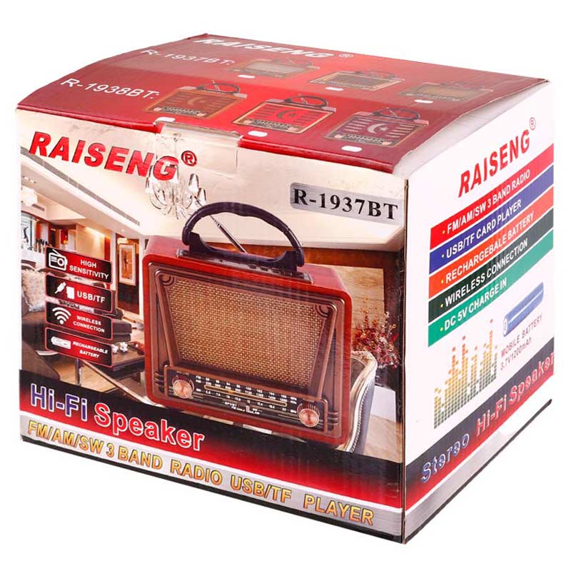 رادیو اسپیکر بلوتوثی رم و فلش خور Raiseng R-1937BT