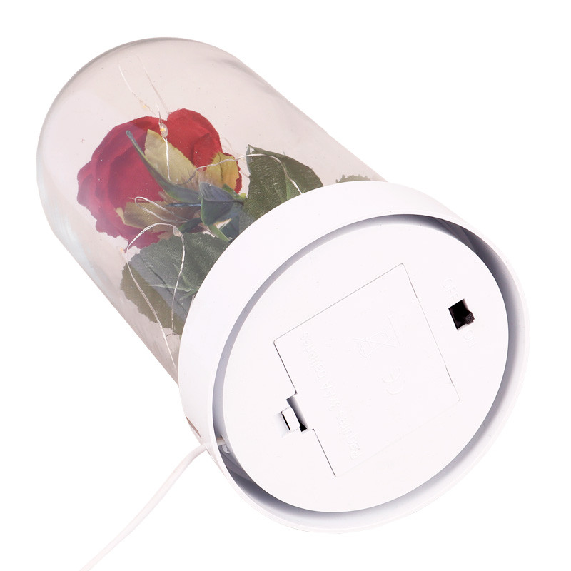 چراغ خواب USB طرح گل قرمز