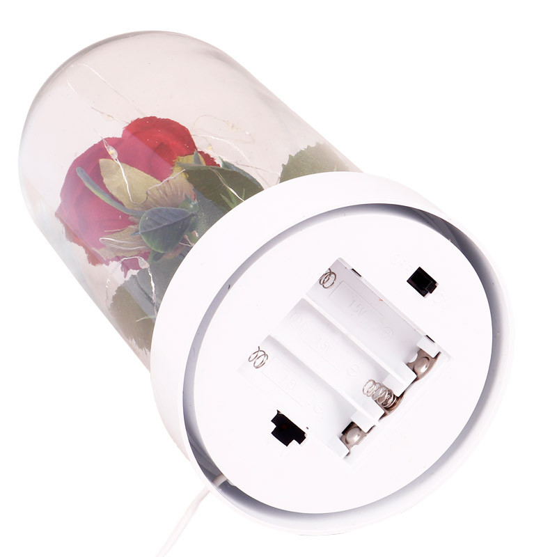 چراغ خواب USB طرح گل قرمز