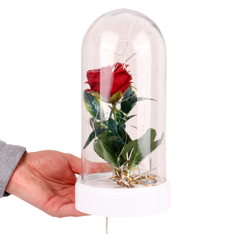 چراغ خواب USB طرح گل قرمز