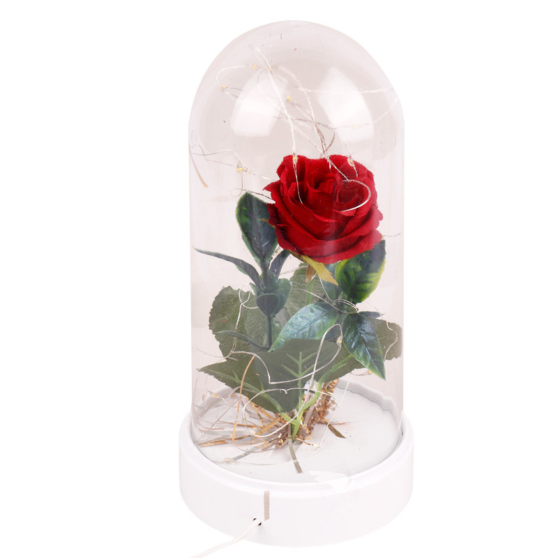 چراغ خواب USB طرح گل قرمز