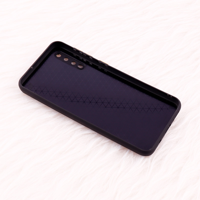 قاب پافر چرمی لوزی محافظ لنزدار Samsung Galaxy A50 مشکی