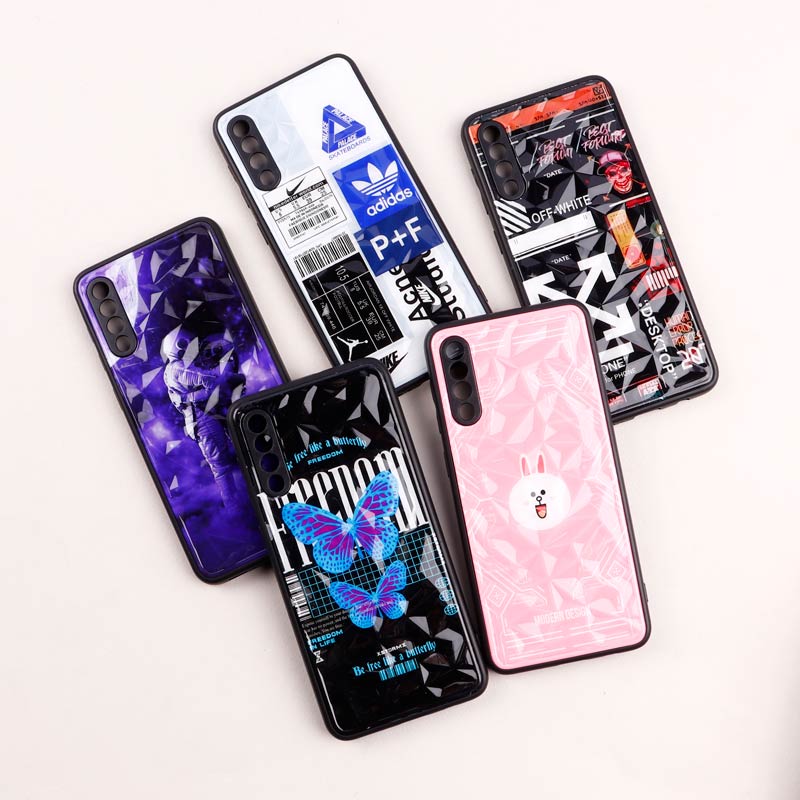 قاب طرحدار پشت برجسته محافظ لنزدار Samsung Galaxy A50