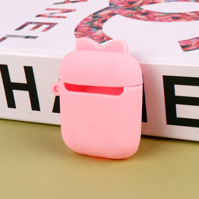 محافظ  AirPods 1 / 2 سیلیکونی اردک صورتی