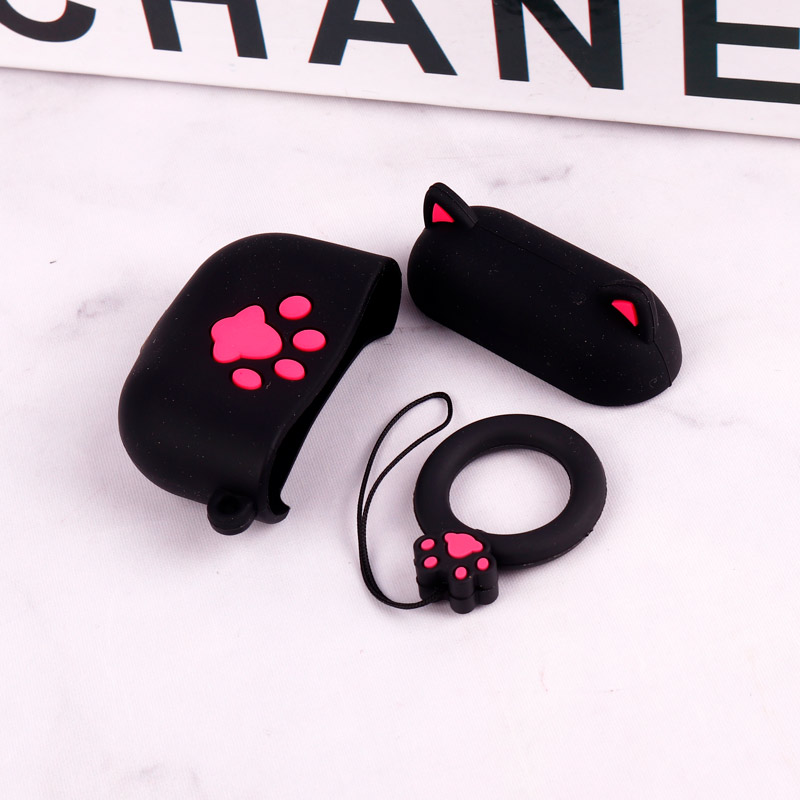 محافظ AirPods 3 سیلیکونی عروسکی پنجه مشکی