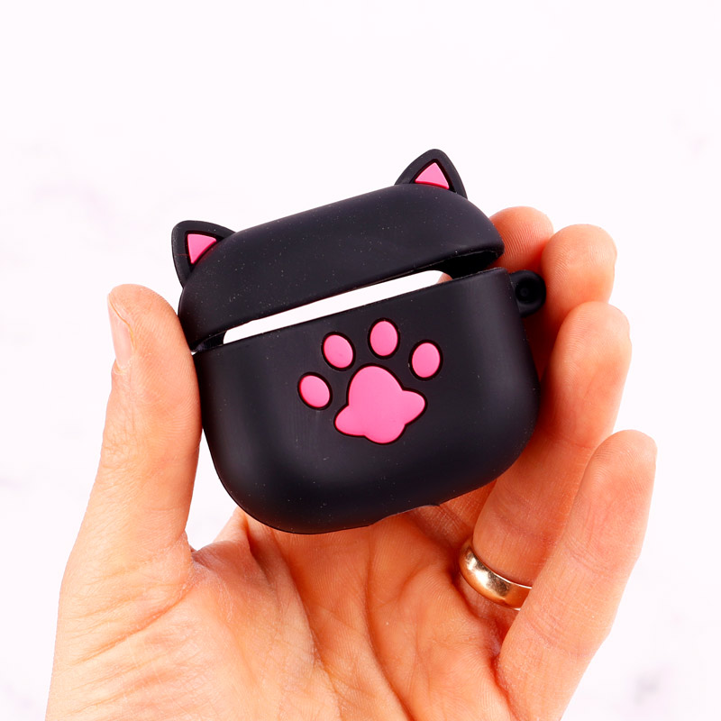 محافظ AirPods 3 سیلیکونی عروسکی پنجه مشکی