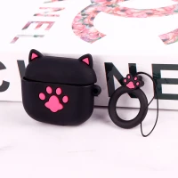 محافظ AirPods 3 سیلیکونی عروسکی پنجه مشکی