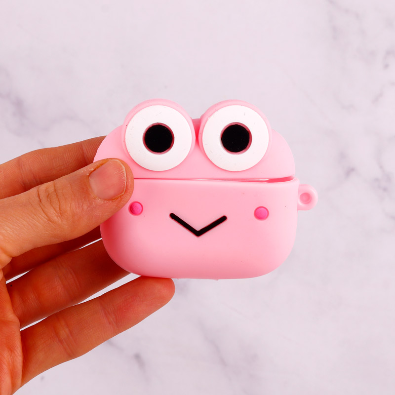محافظ AirPods Pro سیلیکونی عروسکی قورباغه صورتی