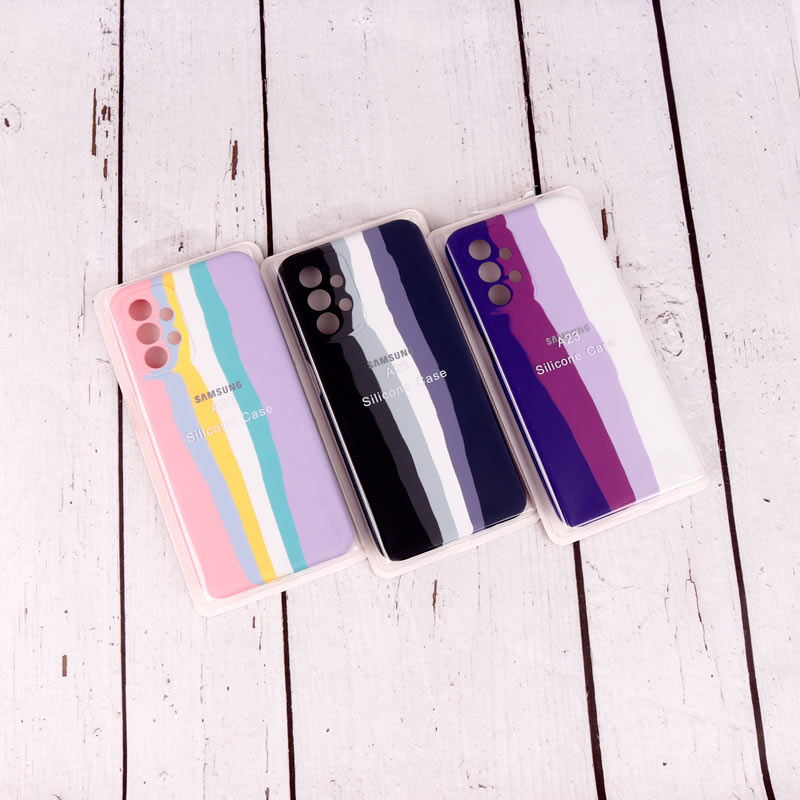 قاب سیلیکونی اورجینال رنگین کمانی محافظ لنزدار Samsung Galaxy A23