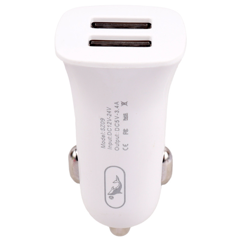 شارژر فندکی فست شارژ Sky Dolphin SZ09T 3.4A 15W + کابل تایپ سی