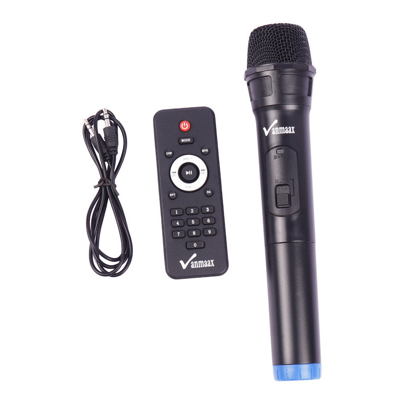 اسپیکر چمدانی بلوتوثی رم و فلش خور Vanmaax MAX-1100 + میکروفون و ریموت کنترل