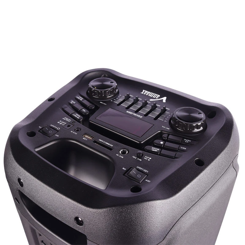 اسپیکر چمدانی بلوتوثی رم و فلش خور Vanmaax MAX-1100 + میکروفون و ریموت کنترل