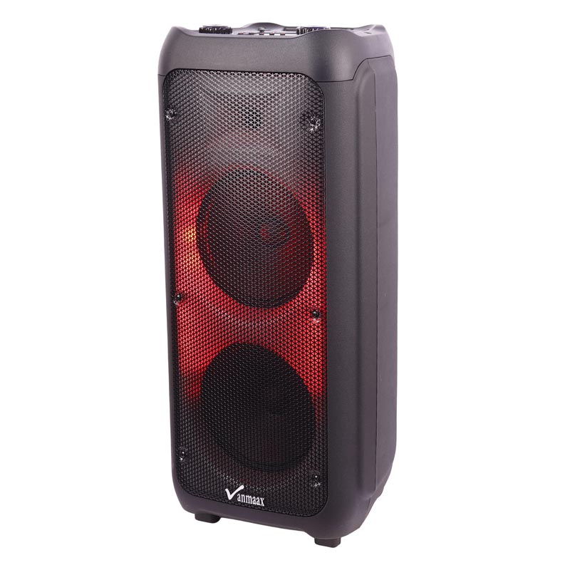 اسپیکر چمدانی بلوتوثی رم و فلش خور Vanmaax MAX-1100 + میکروفون و ریموت کنترل