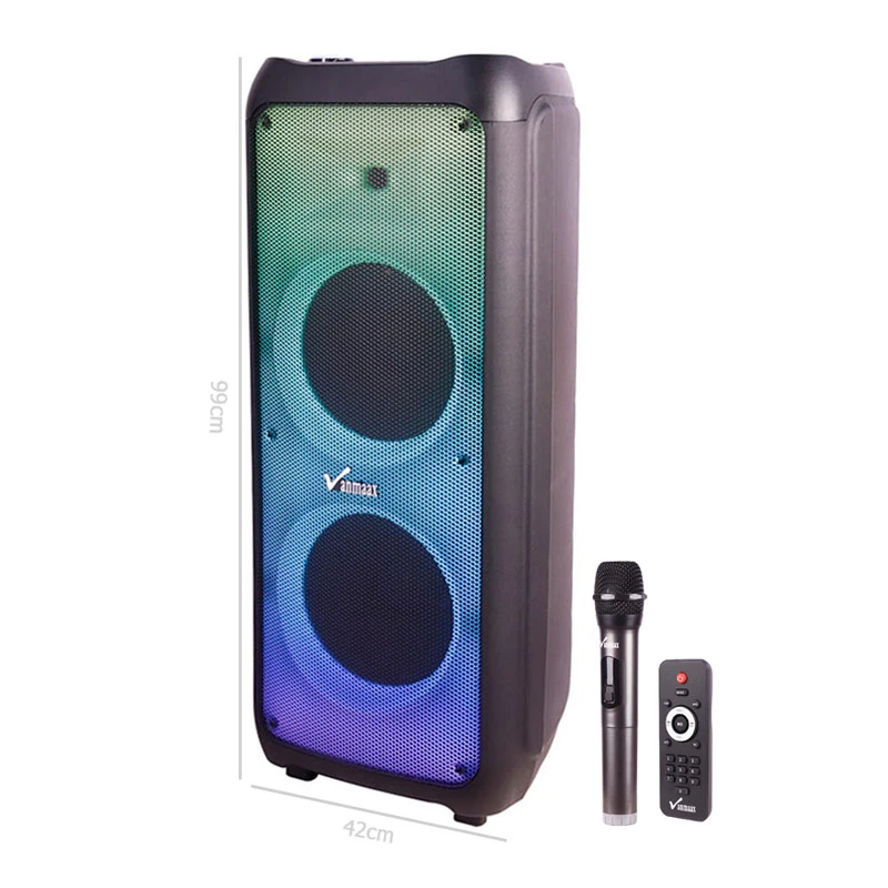 اسپیکر چمدانی بلوتوثی رم و فلش خور Vanmaax MAX-1200 + میکروفون و ریموت کنترل