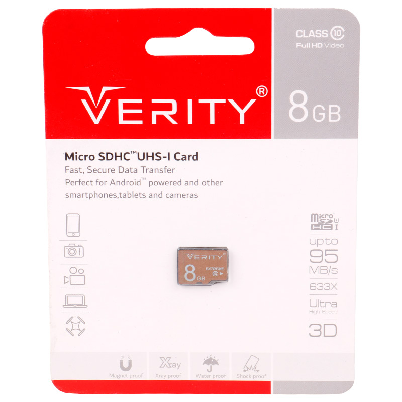 رم میکرو 8 گیگ وریتی Verity Extreme 633X U1 C10 95MB/s