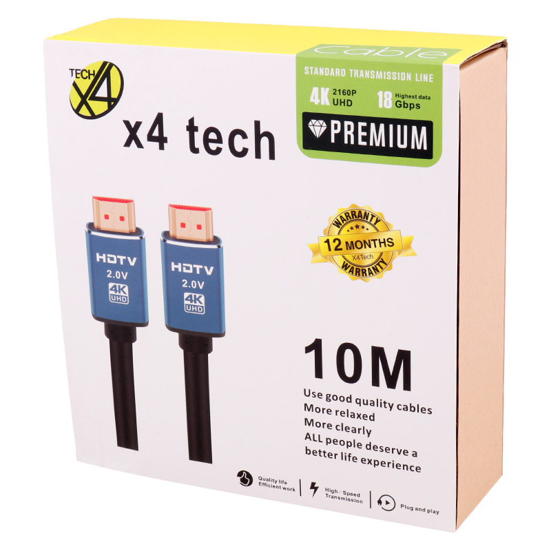 کابل X4Tech HDMI v2.0 4K 10m