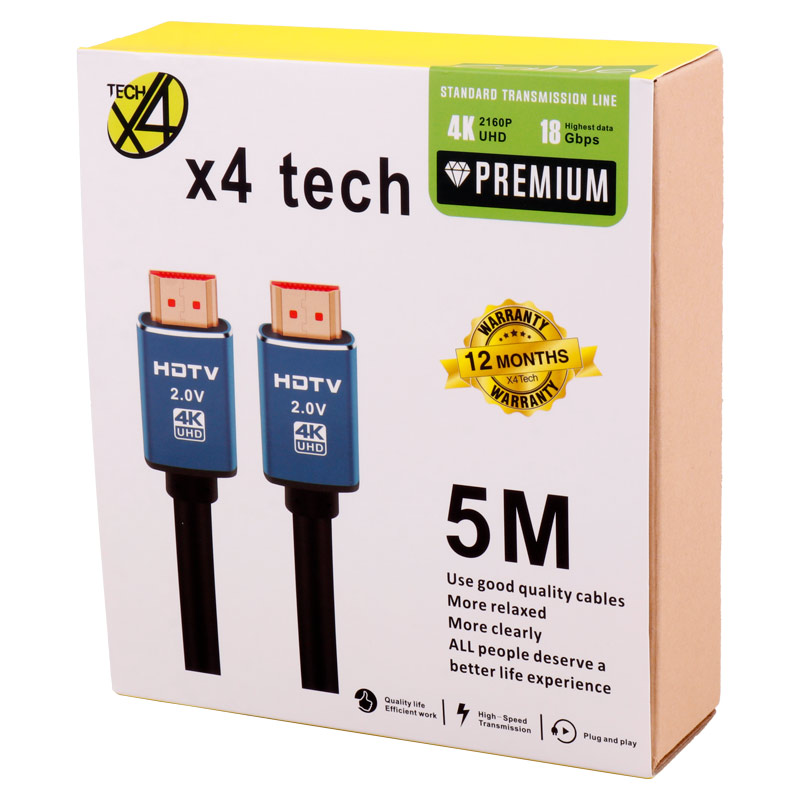 کابل X4Tech HDMI v2.0 4k 5m