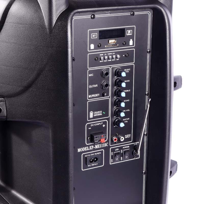 اسپیکر چمدانی بلوتوثی رم و فلش خور XP-Product XP-ME1115C + میکروفون و ریموت کنترل