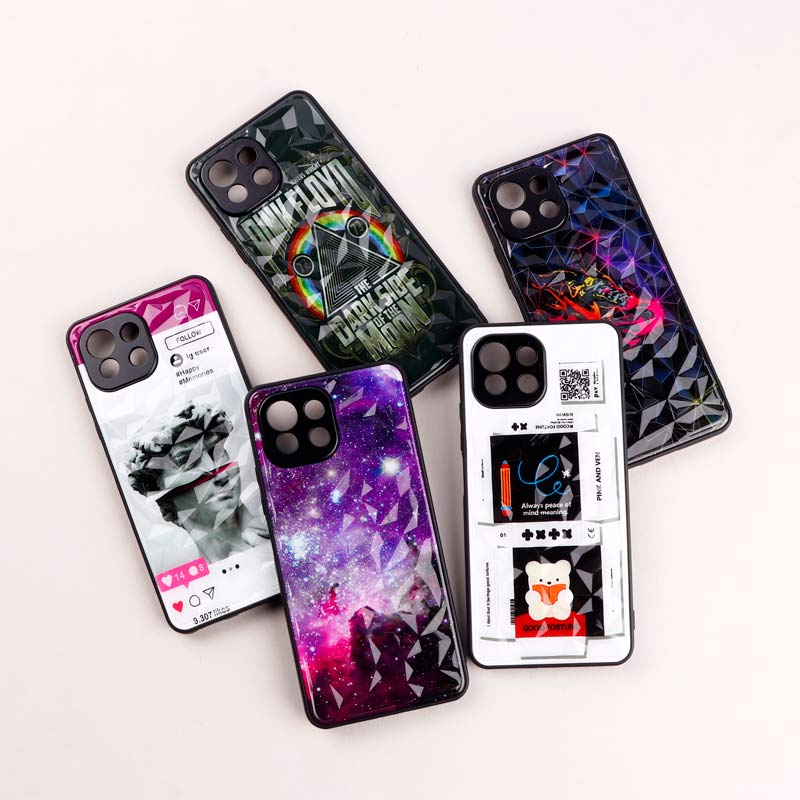 قاب طرحدار پشت برجسته محافظ لنزدار Xiaomi Mi 11 Lite
