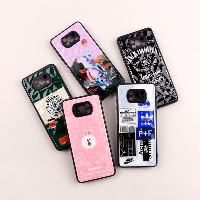 قاب طرحدار پشت برجسته محافظ لنزدار Xiaomi Poco X3